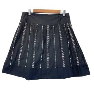 Joe‎ Benbasset Juniors 9  Embroidered Black A-Line Skirt Bohemian Whimsygoth